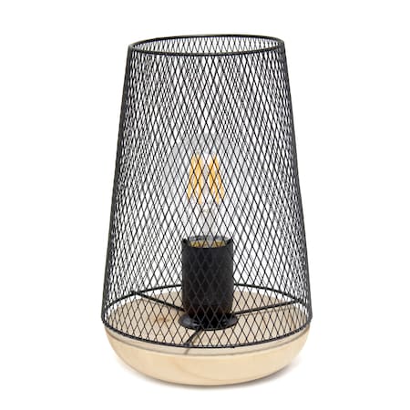 Black Wired Mesh Uplight Table Lamp